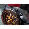 DETOMASO Men's Firenze World Time Limited Edition Black Orange Chronograph Watch BRAND NEW IN BOX