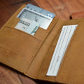 Retail: $129 / R2,199.00 TOM & FRED® Men's WORN VINTAGE OILED RED Manchester Vertical Bi-fold Wallet