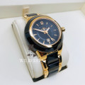 Retail: R15,000.00 Aquaswiss Women's C91M Gold Plated and Ceramic Black Watch