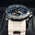 Retail: R14,500.00 Aquaswiss Men's VESSEL SNOW/BLUE EDITION Swiss AUTOMATIC Skeleton Watch BRAND NEW