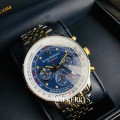 Retail: £445/ R10,075.00 Krug-Baumen Mens Air Traveller Diamond 40mm Two Tone Chornograph Watch