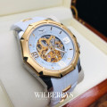 Retail: R14,999.00 Aquaswiss Mens AUTOMATIC SKELETON Vessel with 18k Plated SILICONE Strap Watch