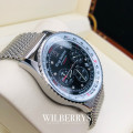 Retail: £775/ R12,975.00 Krug-Baumen Mens Air Traveller Diamond Milanese Steel Chornograph Watch