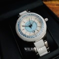 Retail: $1495 /R18,000.00 Aquaswiss Women Sea Star 2.25ct Topaz Watch with Ceramic Steel Band