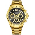 Retail: R9,000.00 Stuhrling Original Men's Aquadiver FULL GOLD pl. Chronograph Watch BRAND NEW