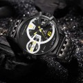 WEIDE Men's Gigantaur 50mm Black STEEL Dual Time + ALARM Watch BRAND NEW official SA store