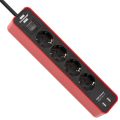 Brennenstuhl Extension Socket Ecolor USB 4-Way EU 1.5m Red (1153240076)