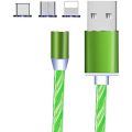 WorldCart Magnetic LED USB Fast 3A Charging Cable - Green