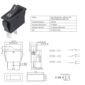 KCD3 Rocker Switch SPDT 30mm 3 Pin 250V 15A ON OFF Black