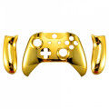 XBOX ONE S Controller Front Faceplate With Side Rails Glossy Chrome Gold