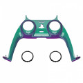 PS5 Dualsense Controller Plastic Trim with Accent Rings Glossy Chameleon Green Purple