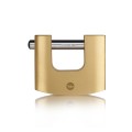 Yale 80mm Brass Shutter Padlock with Hardened Steel Shackle - High Security