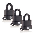 Yale 51mm Weatherproof Padlock With Laminated Steel Body and Hardened Steel Shackle Trio Pack - H...