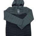 Fathers Day Gift Two Tone Puffer Mens Hooded Down Jacket With Free Gift- Black/Grey