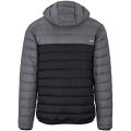Fathers Day Gift Two Tone Puffer Mens Hooded Down Jacket With Free Gift- Black/Grey