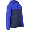 Fathers Day Gift Two Tone Puffer Mens Hooded Down Jacket With Free Gift- Navy/Blue