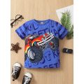 Boys Off-road Vehicle Graphic Short Sleeves Round Neck T-shirt