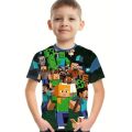 Building Blocks 3D Print Boys Creative T-shirt
