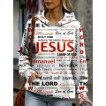 Jesus Letter Print Hoodies