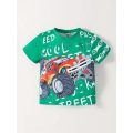 Off-road Vehicle And Letter Pattern T-shirt
