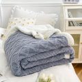 1pc Solid Color Double-layer Velvet Blanket