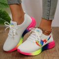 Women's Heart Rainbow Comfortable Breathable Sneakers