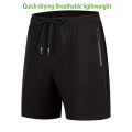 Mens Active Shorts - Zipper Pockets Lightweight Quick-dry Breathable