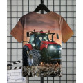 Boys' Sunset Tractor T-Shirt - 3D Digital Print