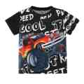 Kids Off-road Vehicle And Letter Pattern T-shirt