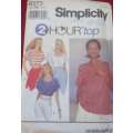 SIMPLICITY PATTERNS 8373  TOP WITH NECKLINE VARIATIONS SIZE BB = L - XL ( 18 - 24) COMPLETE