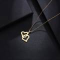 100% Genuine Titanium Double  Heart Necklace 45 cm **R 799** (GOLD)