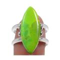 Natural Mohave Green Turquoise Gemstone in Solid 925  Sterling Silver Size 8 or Q