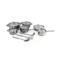 15 PIECE HEAVY BOTTOM STAINLESS COOKWARE SET + FREE BUTCHERS KNIFE