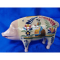 Vintage HB Henriot Quimper Figural Pig Money Box Rare