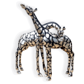 Giraffe pair - silver & black