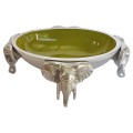 Elephant oval bowl - olive