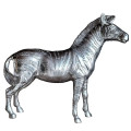 Zebra sculpture full silver (male)