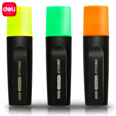 Deli 3 pcs Highlighter Fluorescent Color Marker Pen Text Separators With Invisi