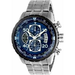 Invicta 22970 Men's Aviator Blue Dial Steel Bracelet Chronograph Compass Watch