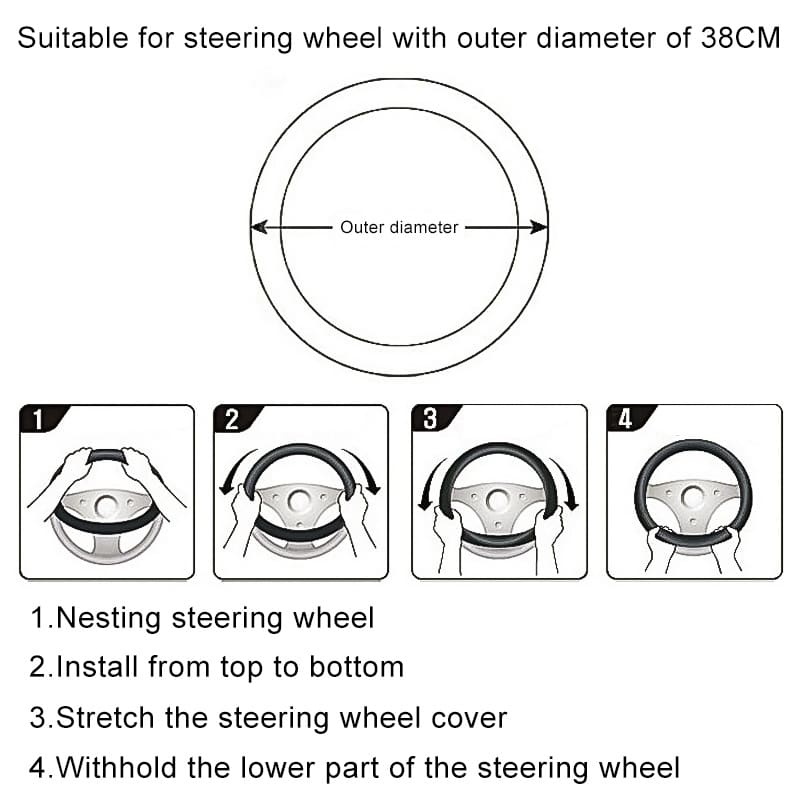 D Style Car Universal Cartoon Pattern Plush Warm Anti-skid Steering Wheel Cover, Diameter: 38cm (Gr