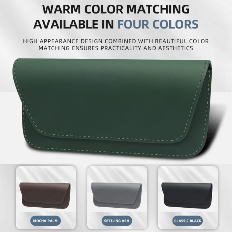 3064 Napa Texture Leather Car Glasses Storage Bag(Brown)