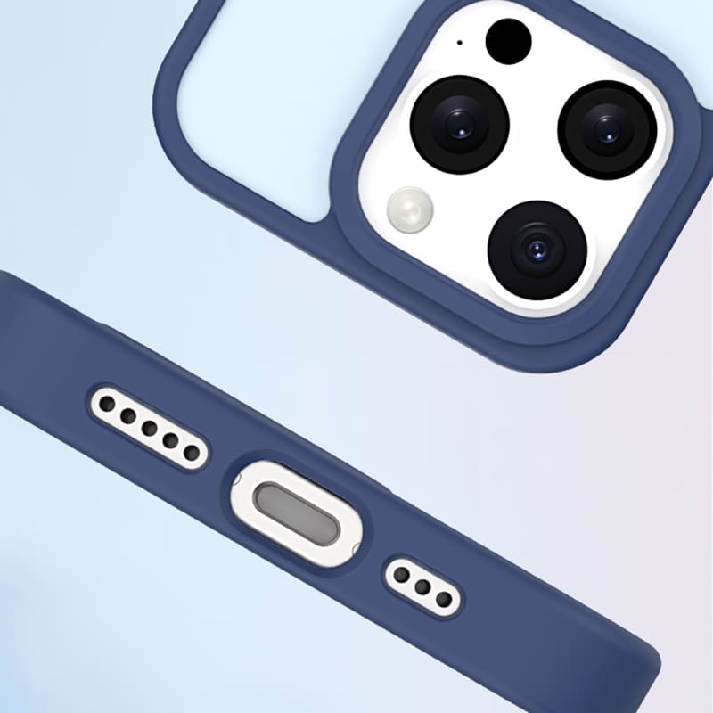For iPhone 12 Metal Button Skin Feel Matte MagSafe Shockproof Phone Case(Lavender Grey)