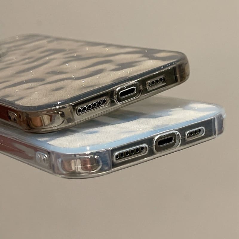 For iPhone 15 Pro Max Ripple Glitter PC Hybrid TPU Phone Case(Transparent)