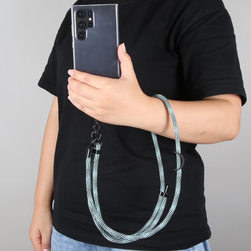 8mm S Texture Phone Anti-lost Neck Chain Nylon Crossbody Lanyard, Adjustable Length: about 75-135cm