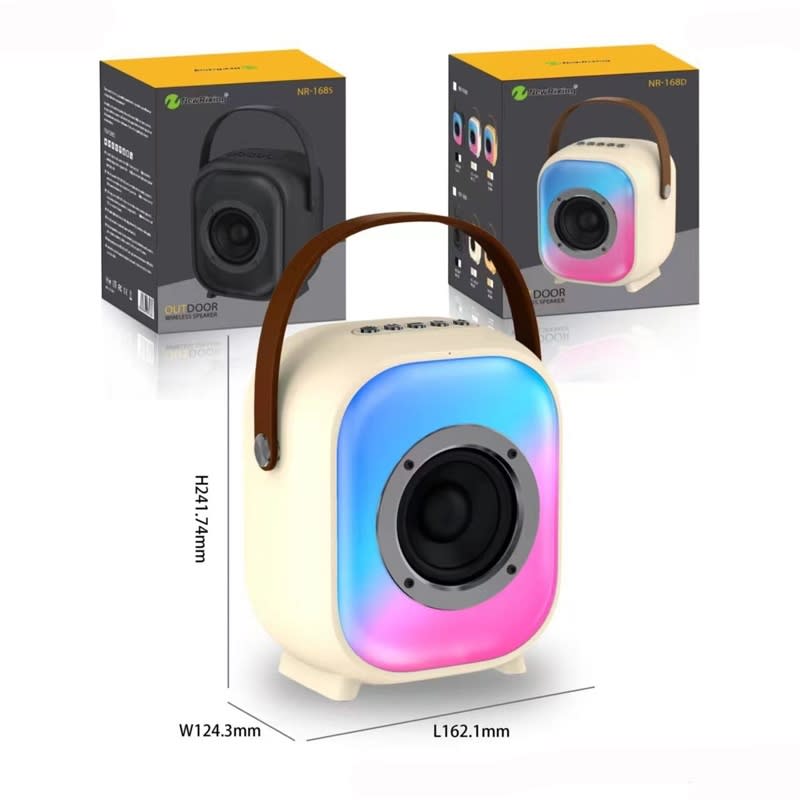 NR168D 10W Portable Outdoor Colorful Bluetooth Speaker Subwoofer(Black)