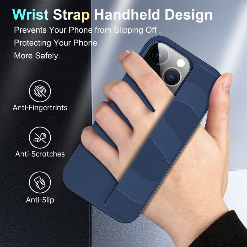 For iPhone 12 Silicone Wristband Holder Phone Case(Matte Clear)