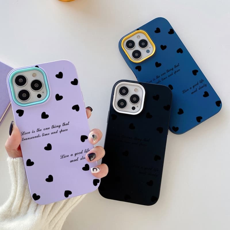 For iPhone 13 Love Hearts PC Hybrid TPU Phone Case(Royal Blue)