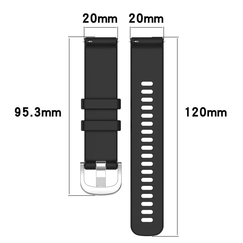 For Amazfit GTR 42mm / GTS 20mm Liquid Glossy Silver Buckle Silicone Watch Band(White)