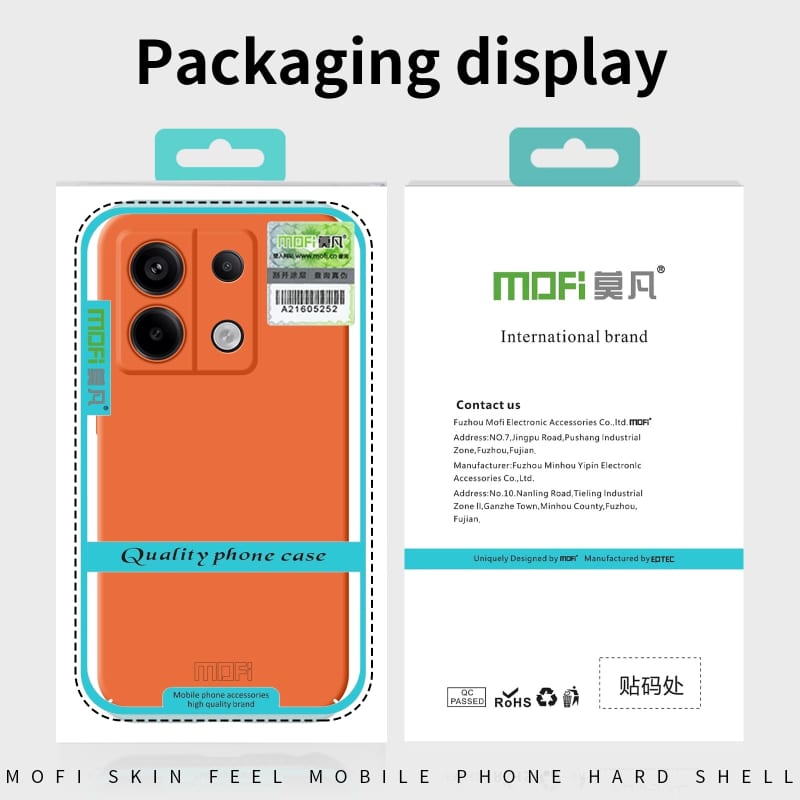 For Xiaomi Redmi Note 13 MOFI Qin Series Skin Feel All-inclusive PC Phone Case(Beige)