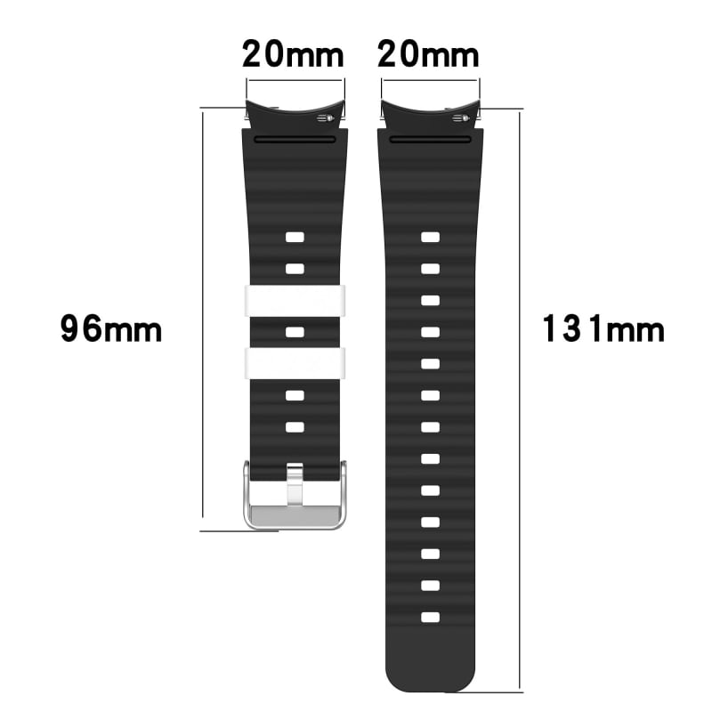 For Samsung Galaxy Watch 6 Two Color Horizontal Silicone Watch Band(Blue Black)